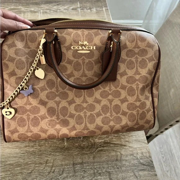 Coach Brown Satchel with Signature Monogram